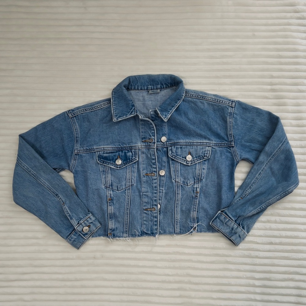 Topshop Cropped Denim Jacket